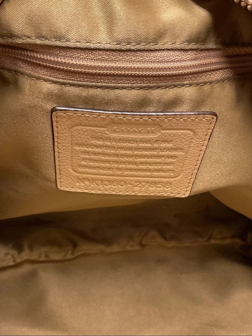 2013 27858 COACH MADISON PEBBLED LEATHER HOBO PURSE HANDBAG In TAN